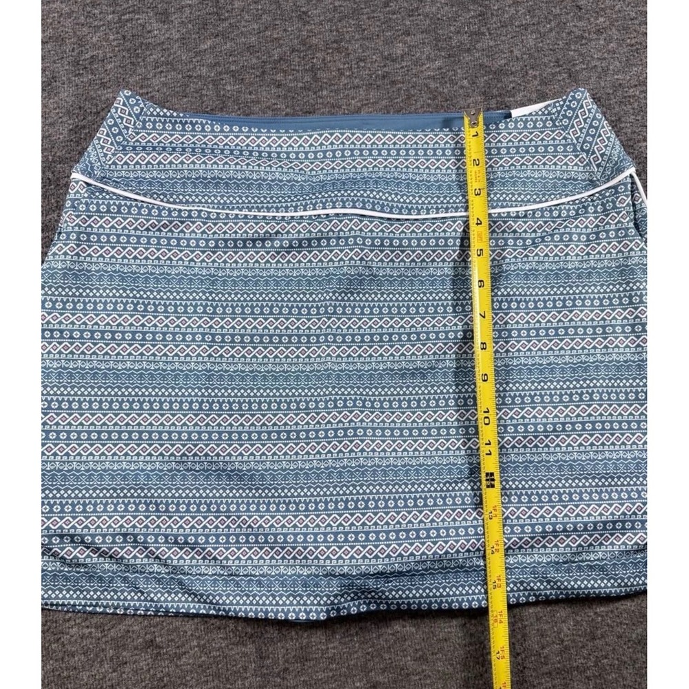 Puma Blake Skirt Womens Large Blue Geometric High Waist Golf Tennis Skort UPF 40 - Picture 4 of 9